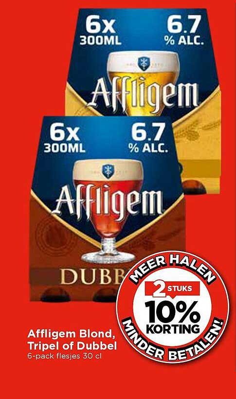Affligem Blond, Tripel of Dubbel 6-pack flesjes 30 cl