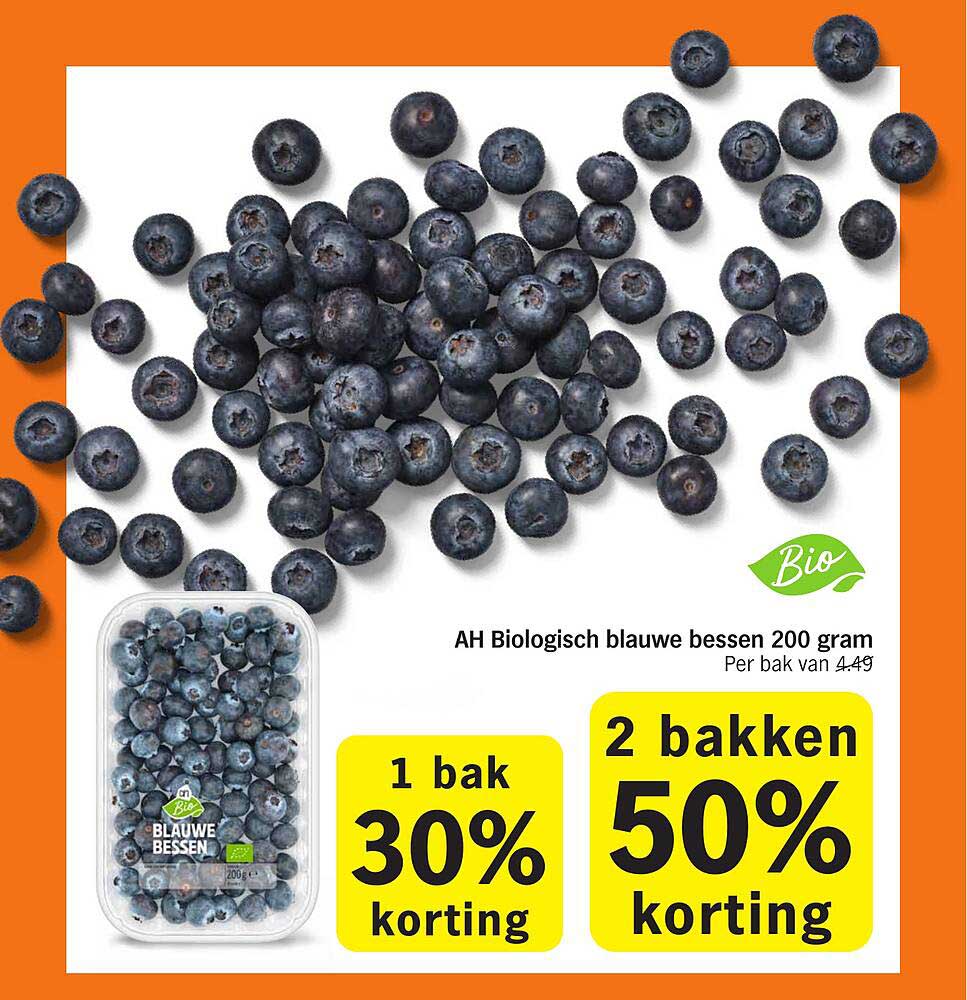 AH Biologisch blauwe bessen 200 gram