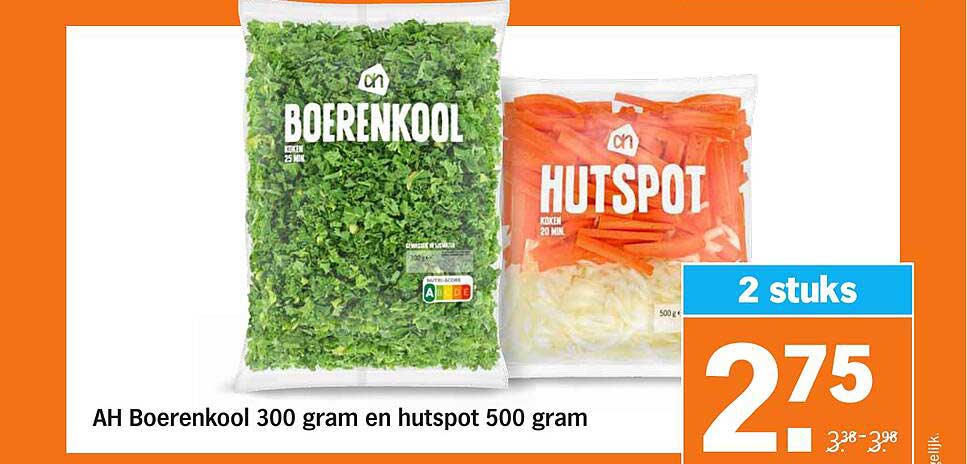 AH Boerenkool 300 gram en hutspot 500 gram