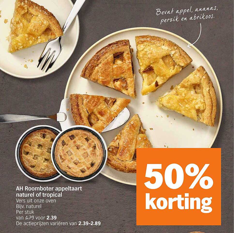 AH Roomboter appeltaart naturel of tropical