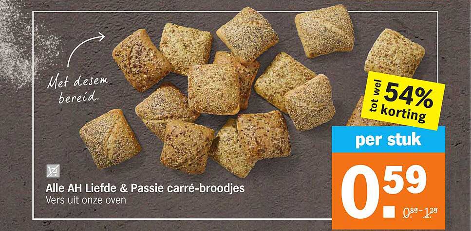 Alle AH Liefde & Passie carré-broodjes