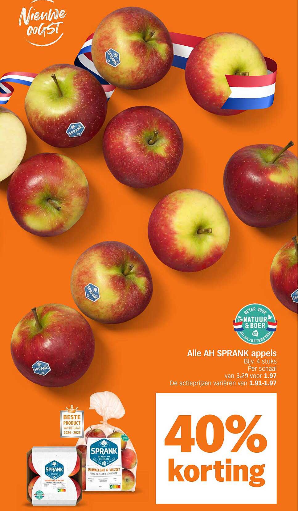 Alle AH SPRANK appels Bij 4 stuks Per schaal van 3,29 voor 1,97