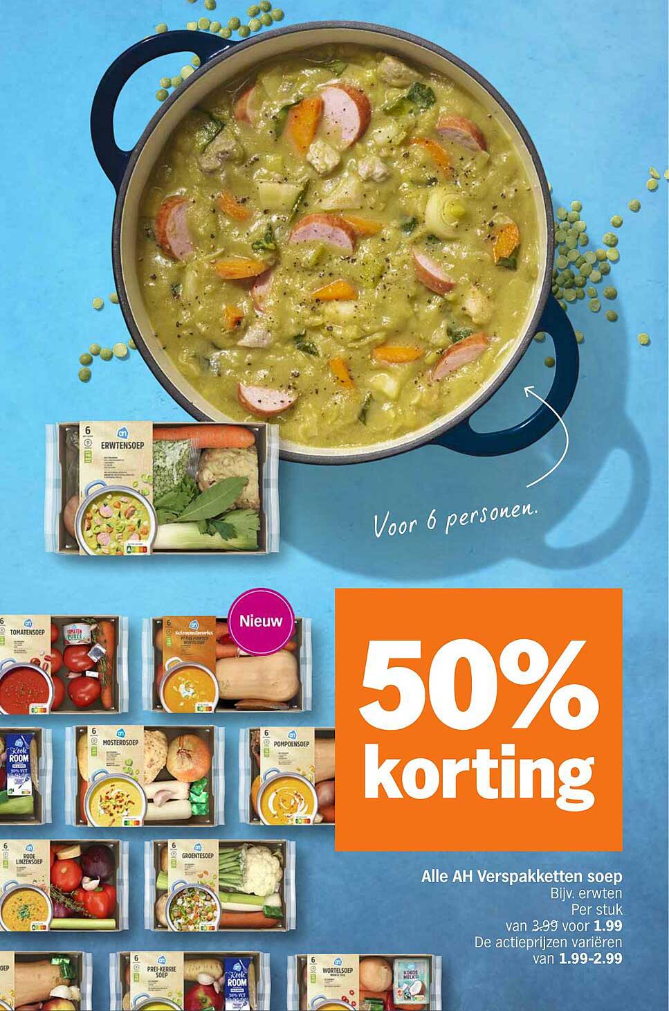 Alle AH Verspaketten soep - 50% korting