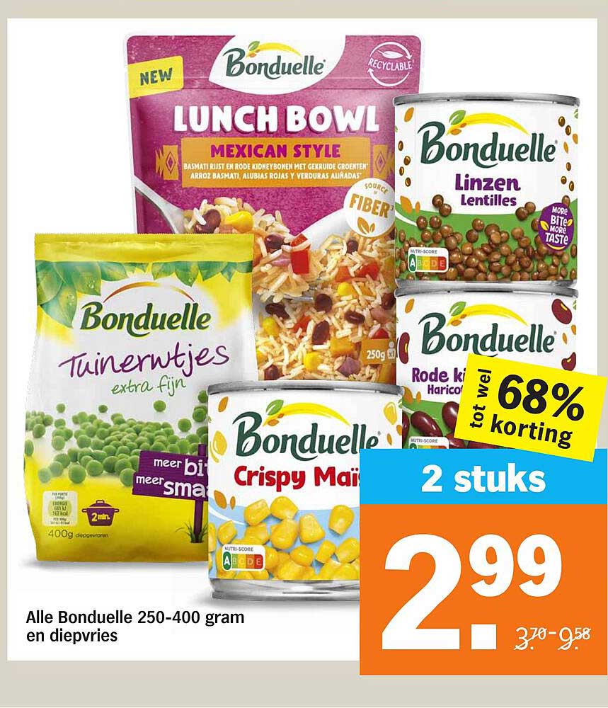 Alle Bonduelle 250-400 gram en diepvries