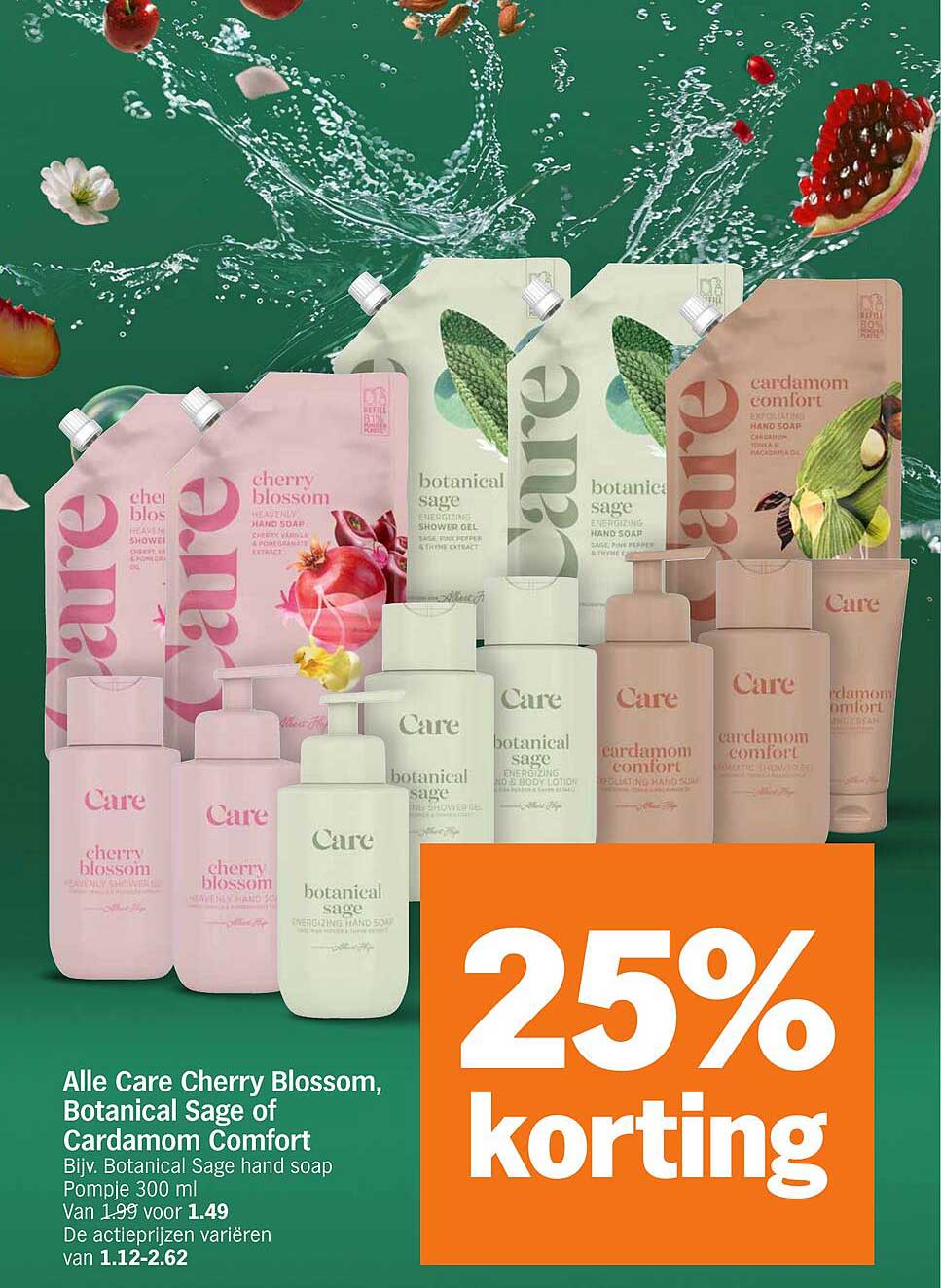 Alle Care Cherry Blossom, Botanical Sage of Cardamom Comfort Bijv. Botanical Sage hand soap Pompje 300 ml