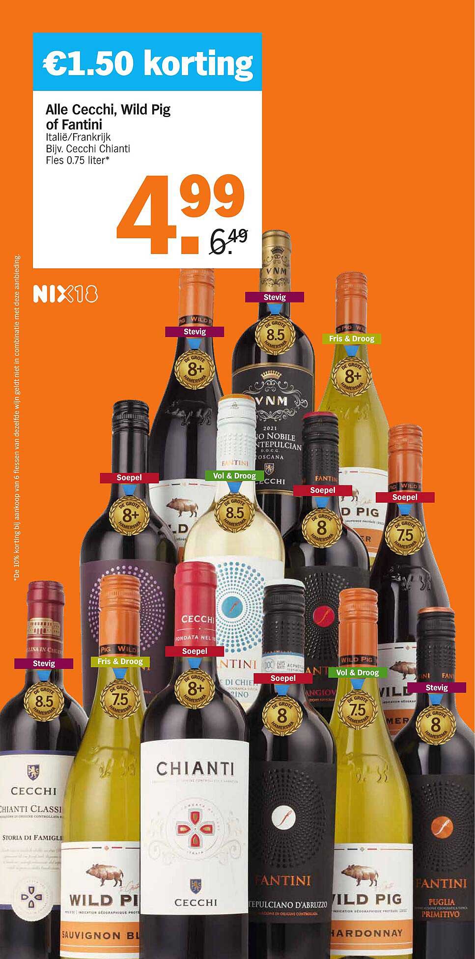 Alle Cecchi, Wild Pig of Fantini Italia/Frankrijk Fles 0.75 liter