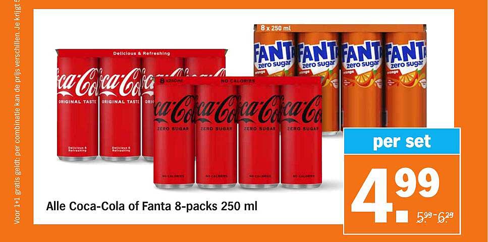 Alle Coca-Cola of Fanta 8-packs 250 ml