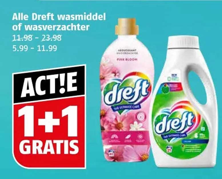 Alle Dreft wasmiddel of wasverzachter