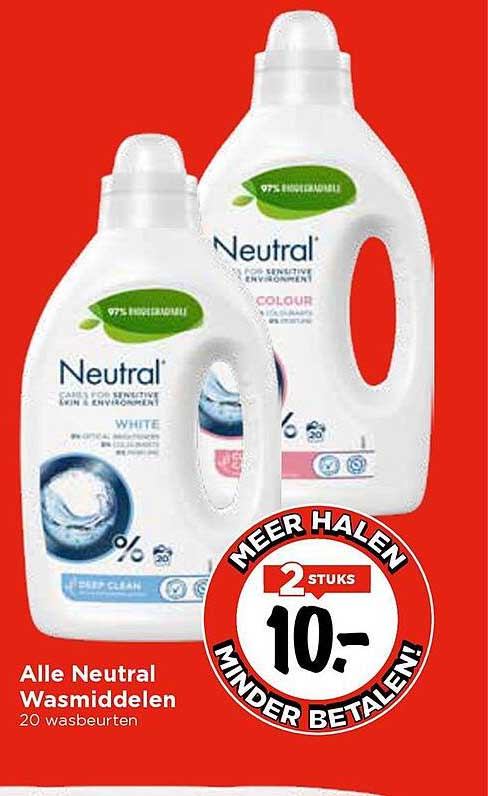 Alle Neutral Wasmiddelen 20 wasbeurten