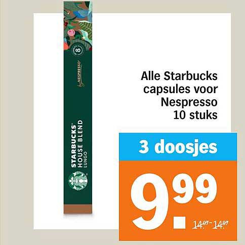 Alle Starbucks capsules voor Nespresso 10 stuks
