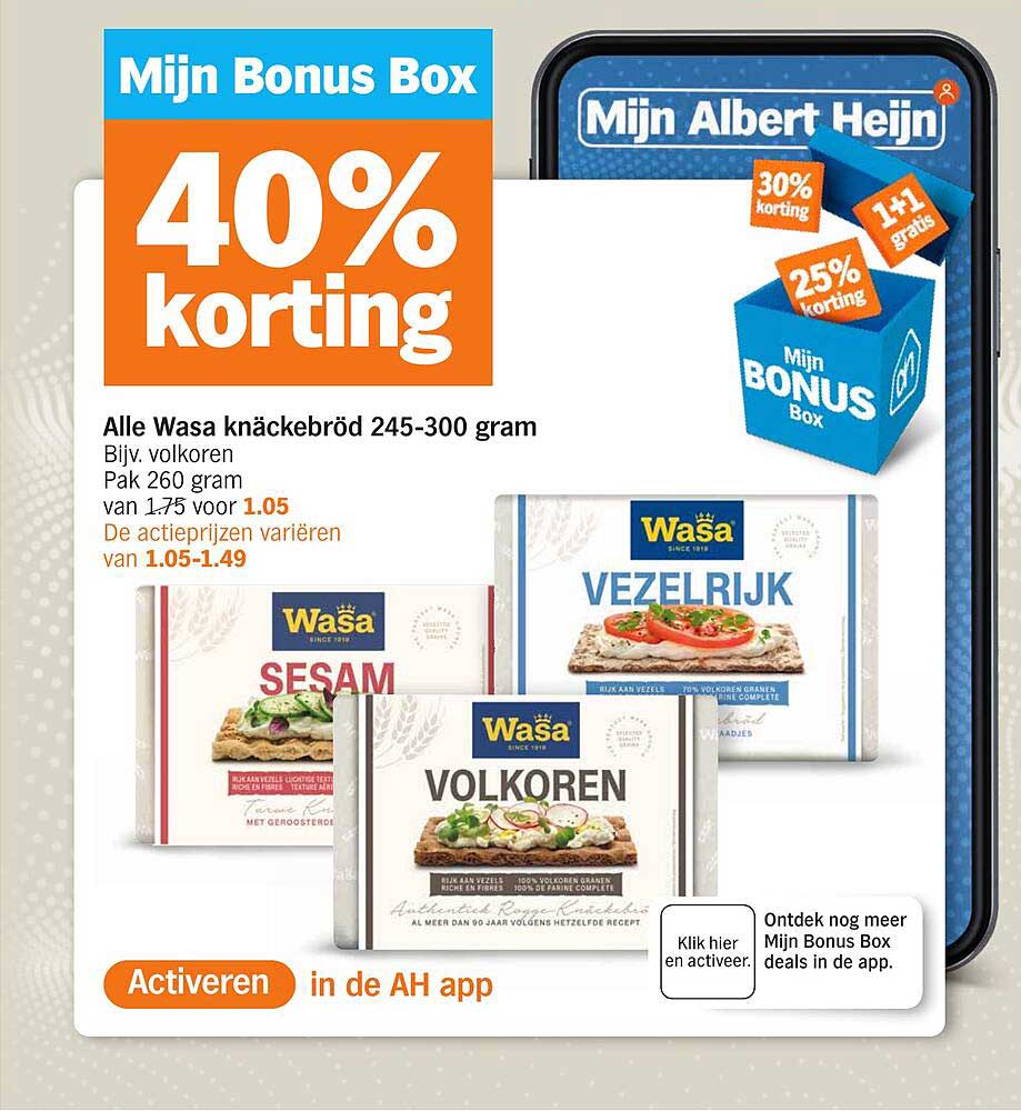 Alle Wasa knäckebröd 245-300 gram - 40% korting