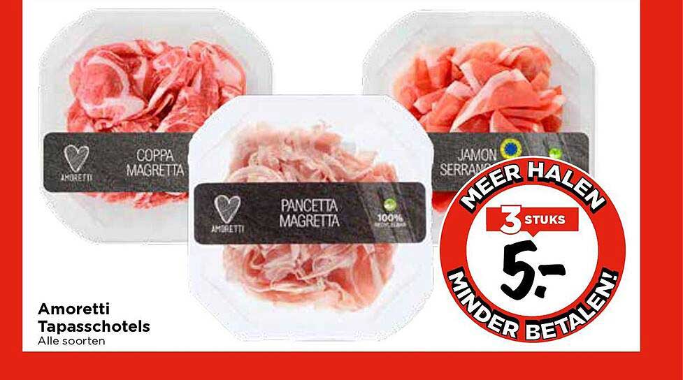 Amoretti Tapasschotels, Alle soorten