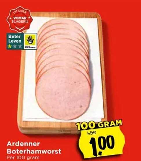Ardenner Boterhamworst Per 100 gram