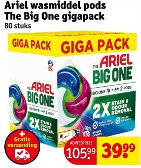 Ariel wasmiddel pods The Big One gigapack 80 stuks