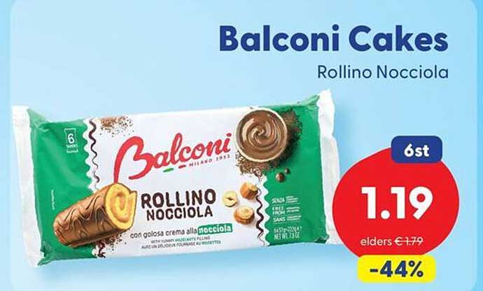 Balconi Cakes Rollino Nocciola