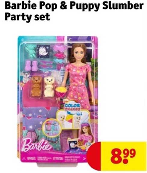 Barbie Pop & Puppy Slumber Party set