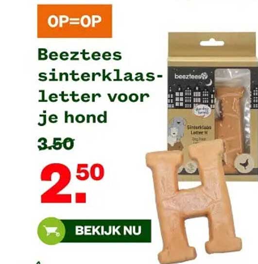Beeztees sinterklaasletter voor je hond