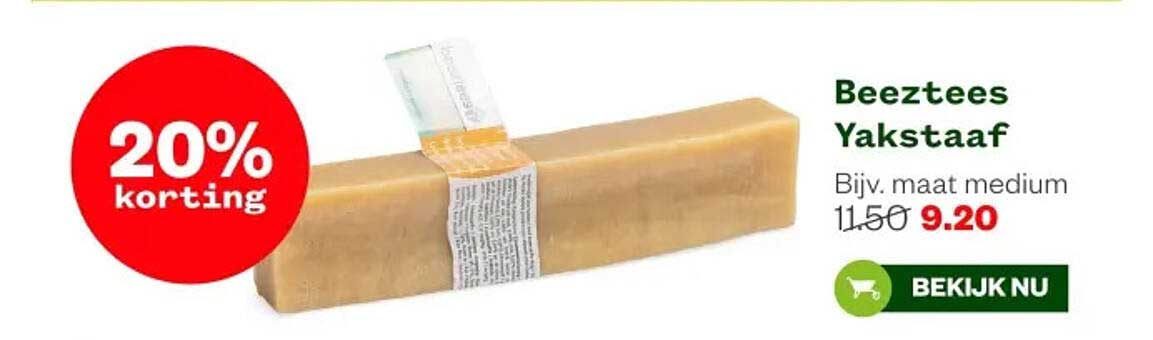 Beeztees Yakstaaf Bijv. maat medium