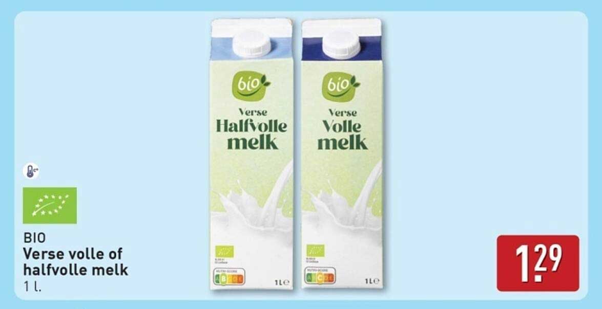 BIO Verse volle of halfvolle melk 1 l.
