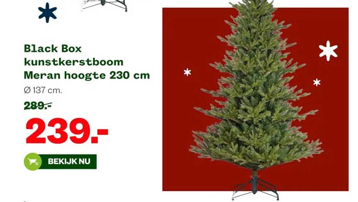 Black Box kunstkerstboom Meran hoogte 230 cm Ø 137 cm.