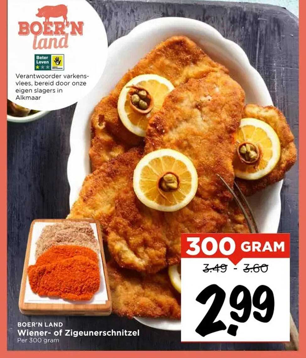 BOER'N LAND Wiener- of Zigeunerschnitzel Per 300 gram