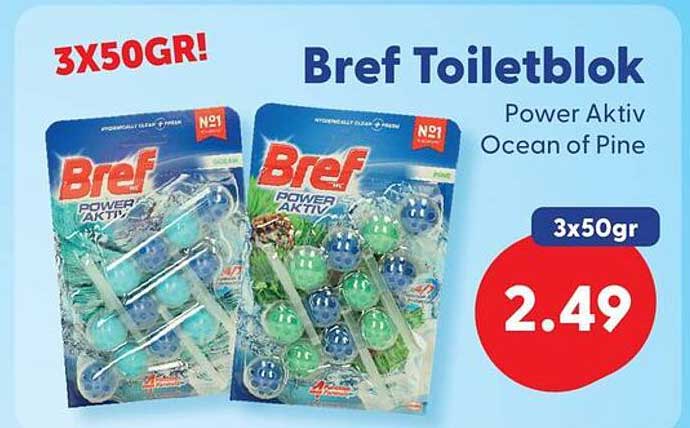 Bref Toiletblok Power Aktiv Ocean of Pine 3x50GR