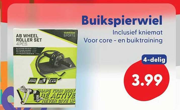 Buikspierwiel Inclusief kniemat Voor core - en buiktraining