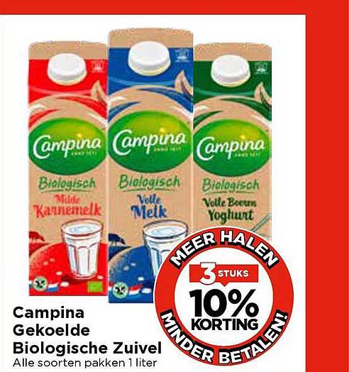 Campina Gekoelde Biologische Zuivel