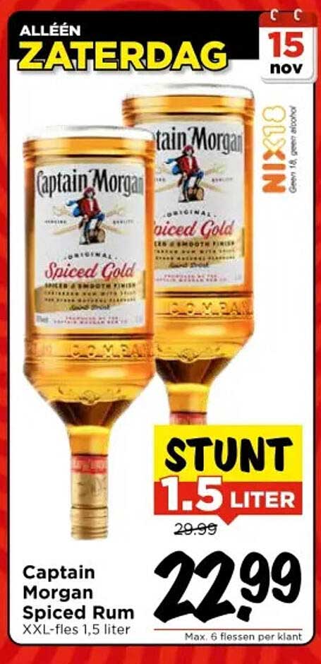 Captain Morgan Spiced Rum XXL-fles 1,5 liter