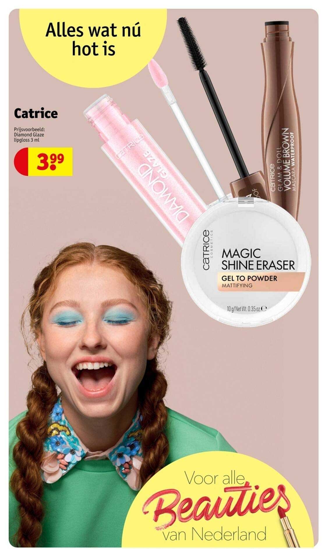 Catrice Diamond Glaze lipgloss 3 ml, Magic Shine Eraser Gel to Powder, Glam & Doll Volume Brown Mascara Waterproof