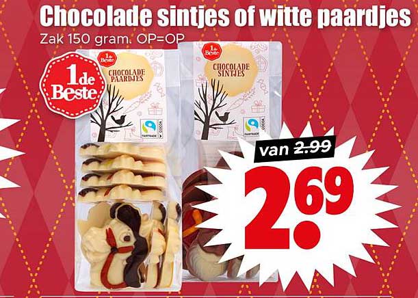 Chocolade sintjes of witte paardjes