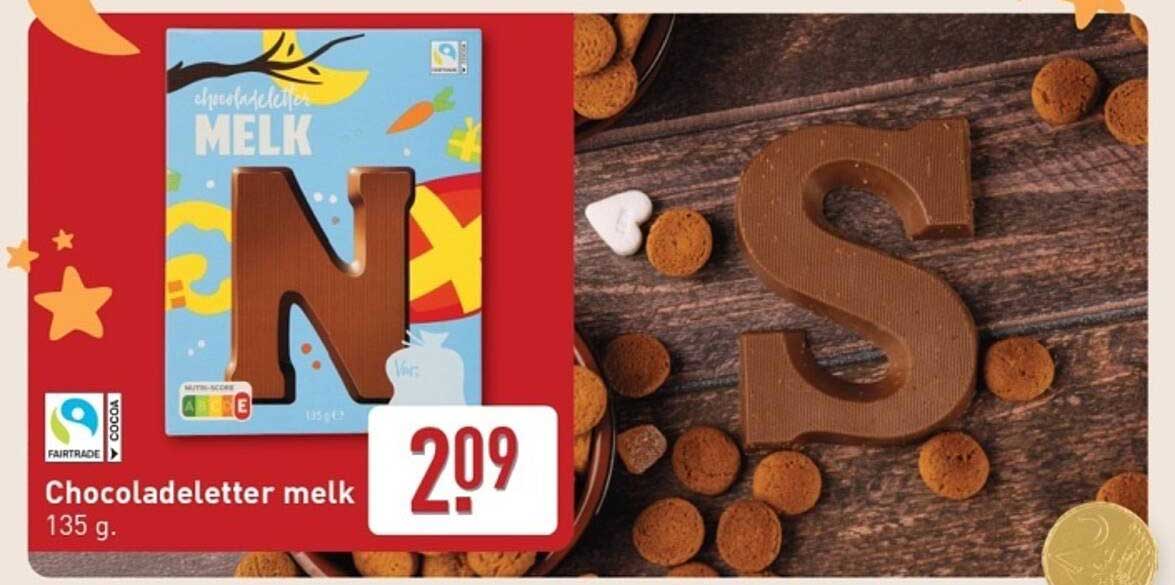 Chocoladeletter melk 135 g.