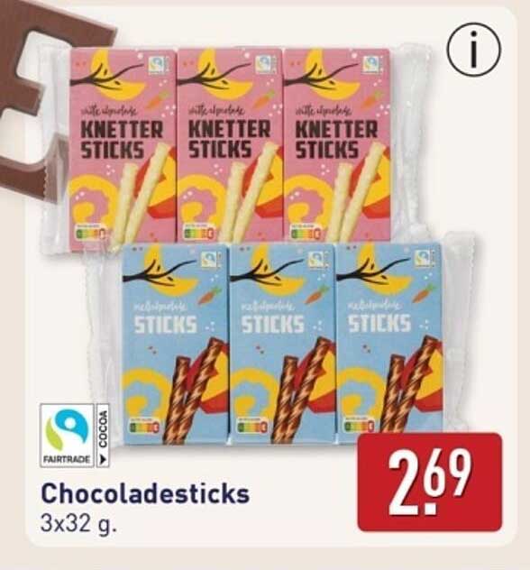 Chocoladesticks 3x32 g