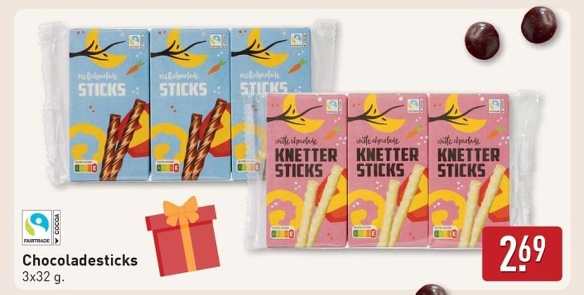 Chocoladesticks 3x32 g.