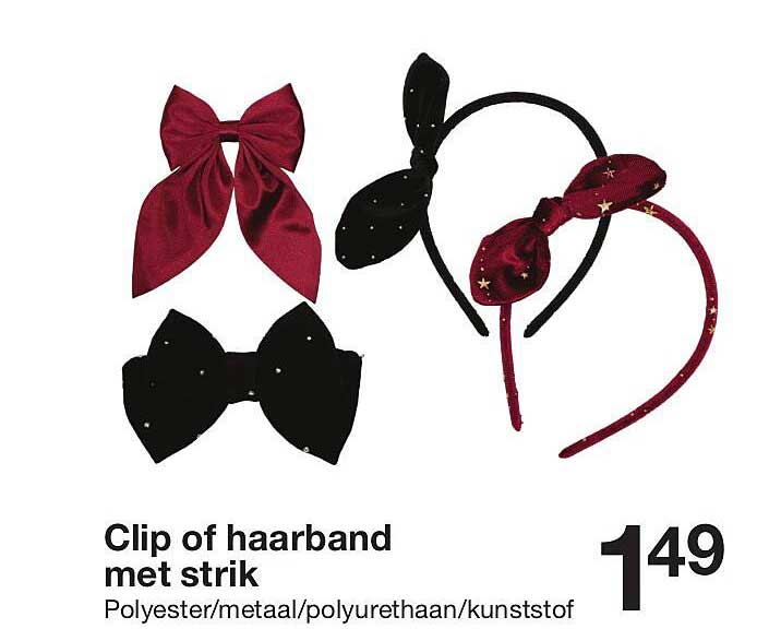 Clip of haarband met strik