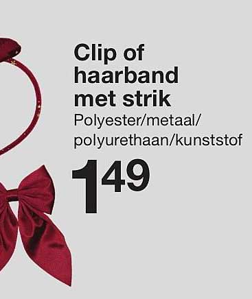 Clip of haarband met strik