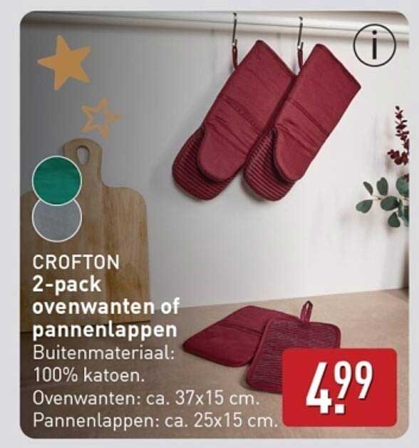 CROFTON 2-pack ovenwanten of pannenlappen