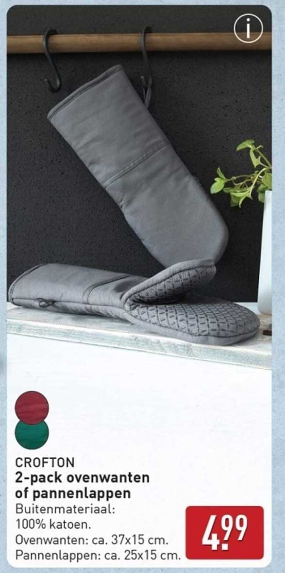 CROFTON 2-pack ovenwanten of pannenlappen