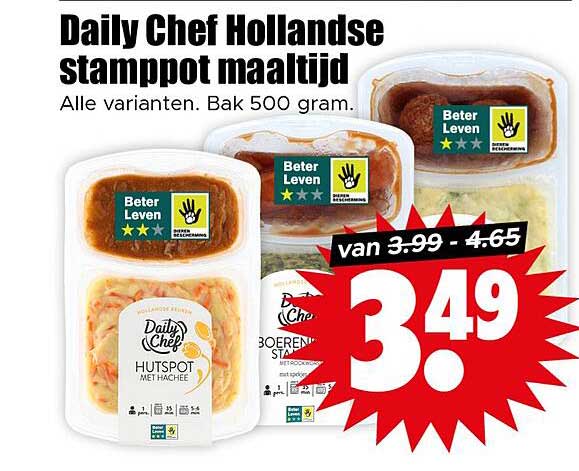 Daily Chef Hollandse stamppot maaltijd