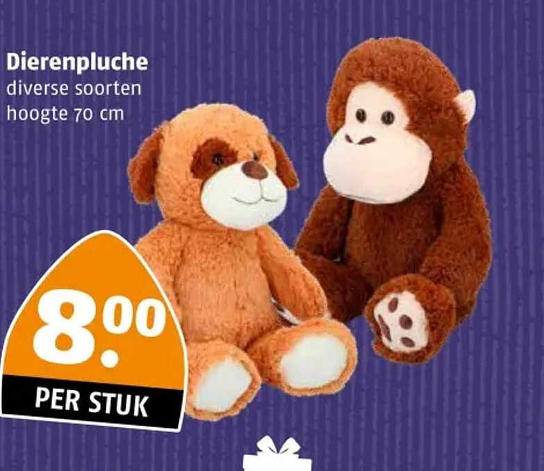 Dierenpluche diverse soorten hoogte 70 cm