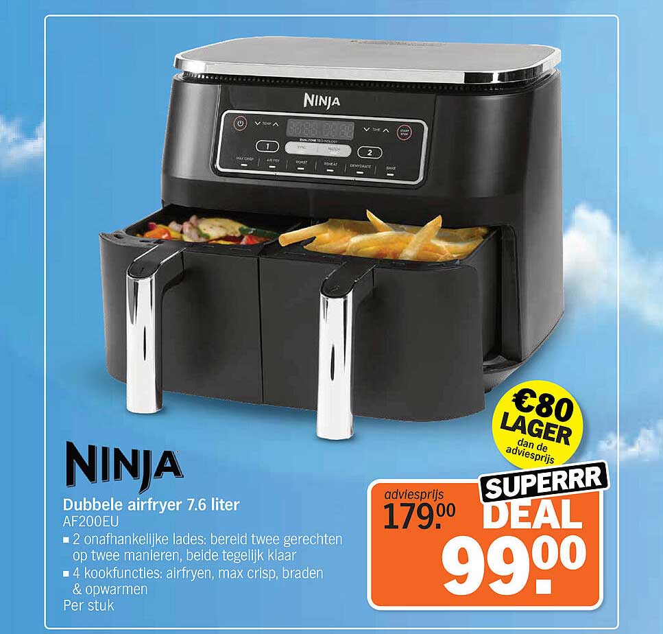 Dubbele airfryer 7.6 liter