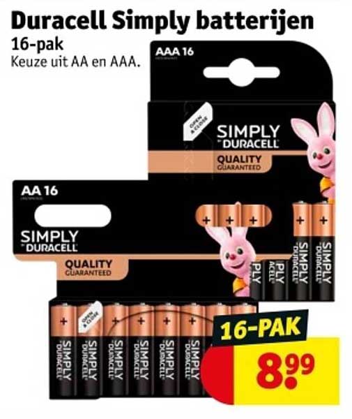 Duracell Simply batterijen 16-pak