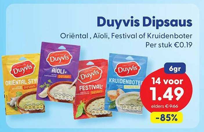 Duyvis Dipsaus - Oriëntaals, Aioli, Festival of Kruidenboter