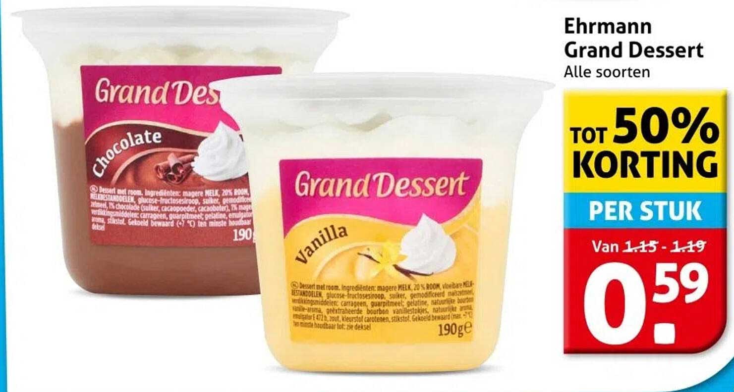 Ehrmann Grand Dessert - Alle soorten