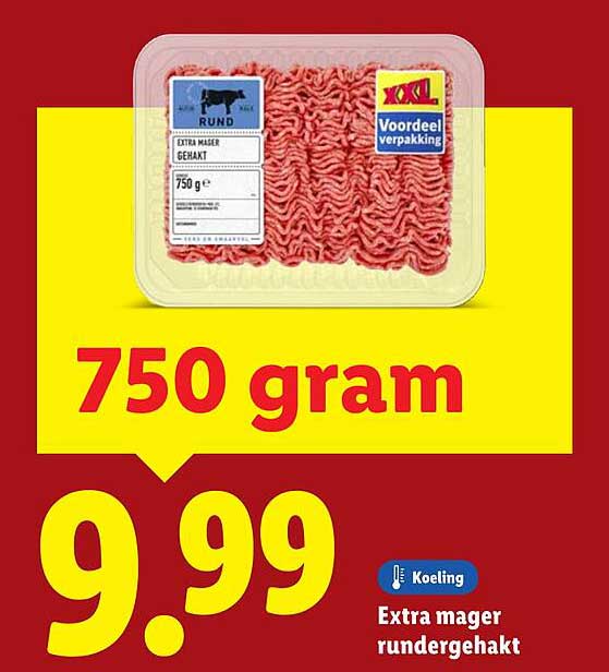 Extra mager rundergehakt 750 gram