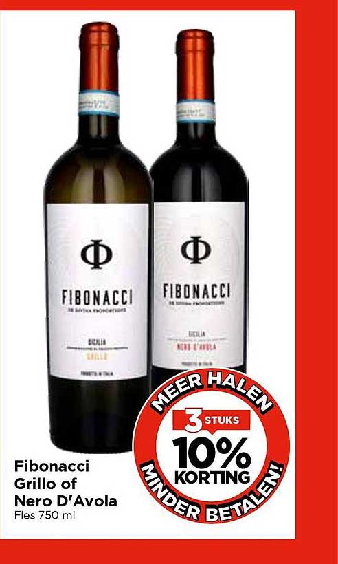Fibonacci Grillo of Nero D’Avola Fles 750 ml