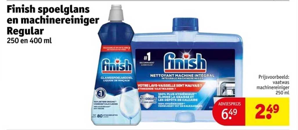 Finish spoelglans en machinereiniger Regular 250 en 400 ml