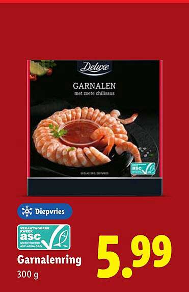 Garnalenring met zoete chilisaus