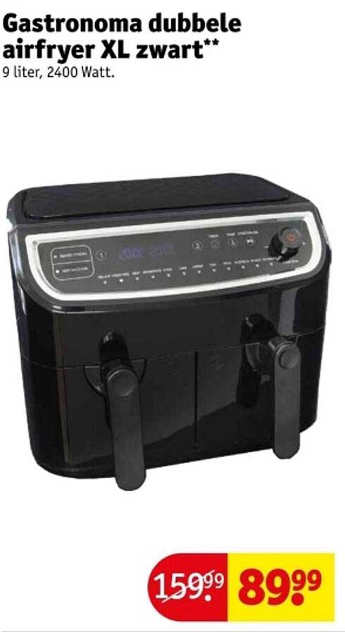 Gastronoma dubbele airfryer XL zwart**