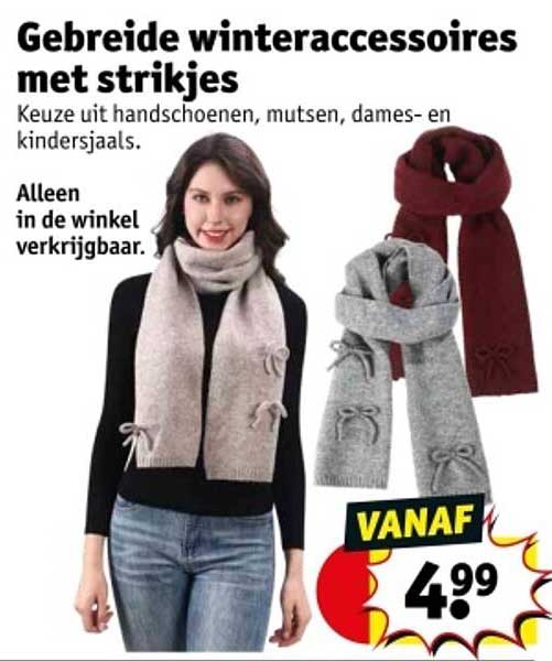 Gebreide winteraccessoires met strikjes
